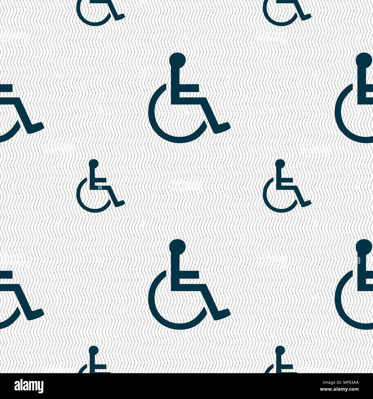 disabled icon sign. Seamless pattern with geometric texture. Vector ...