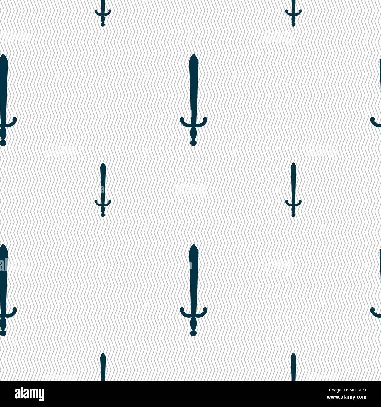 the sword icon sign. Seamless pattern with geometric texture. Vector ...