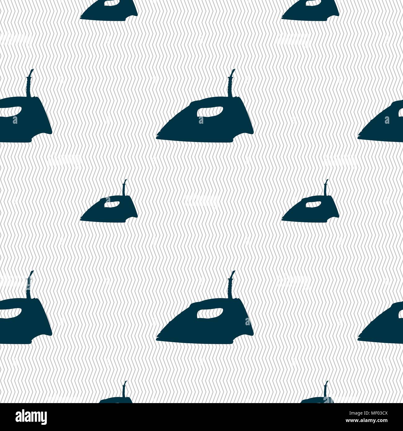 Iron icon sign. Seamless pattern with geometric texture. Vector illustration Stock Vector