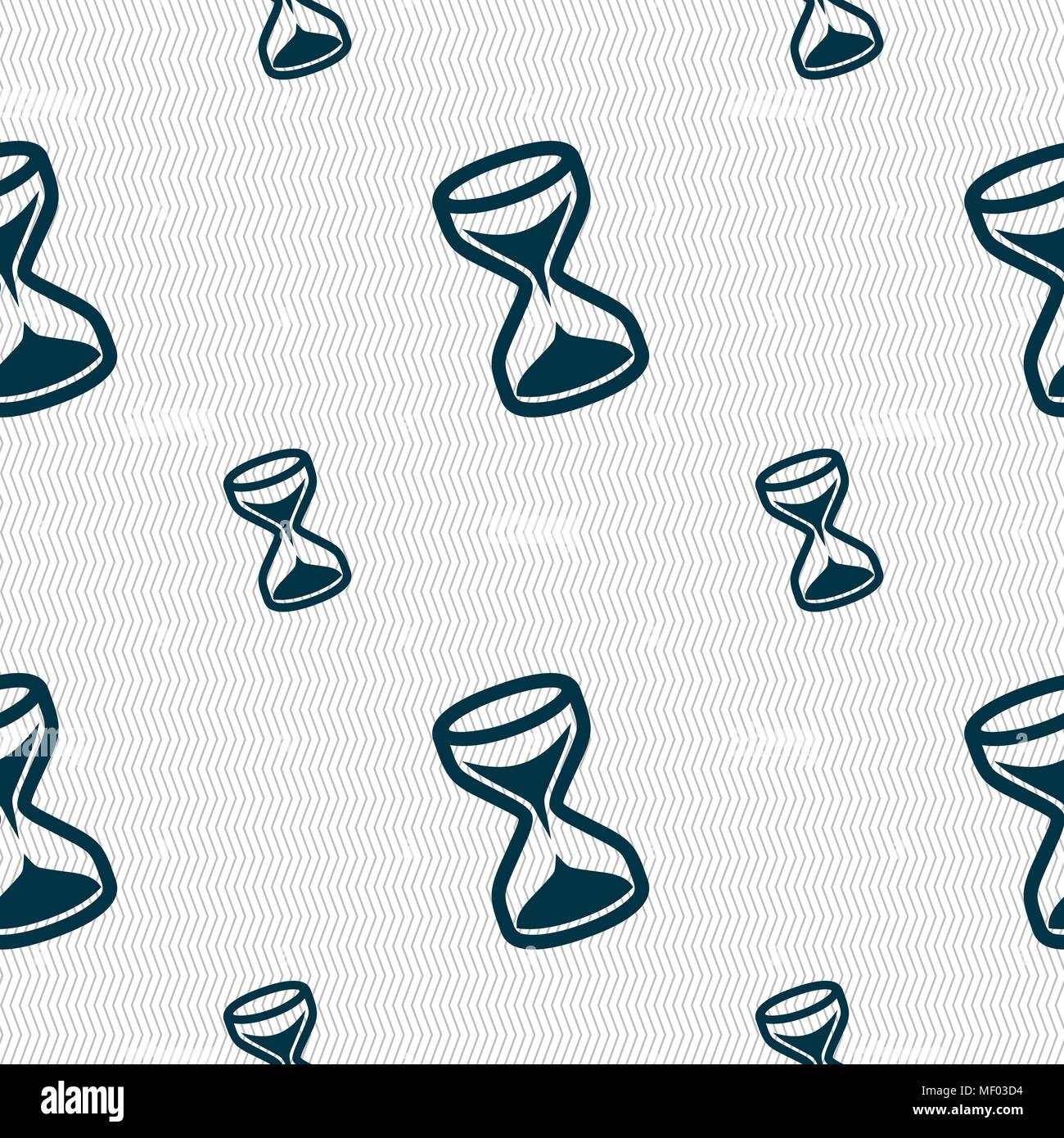 hourglass icon sign. Seamless pattern with geometric texture. Vector illustration Stock Vector