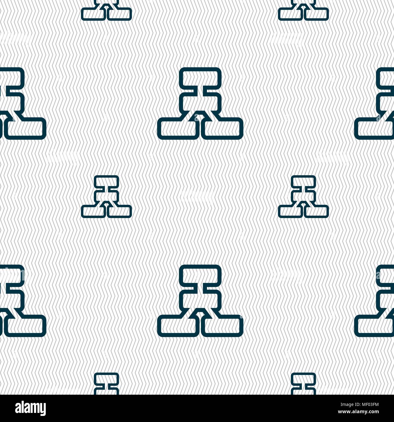 Network icon sign. Seamless pattern with geometric texture. Vector illustration Stock Vector