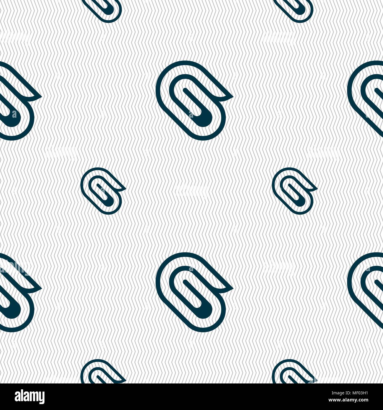 paper clip icon sign. Seamless pattern with geometric texture. Vector ...