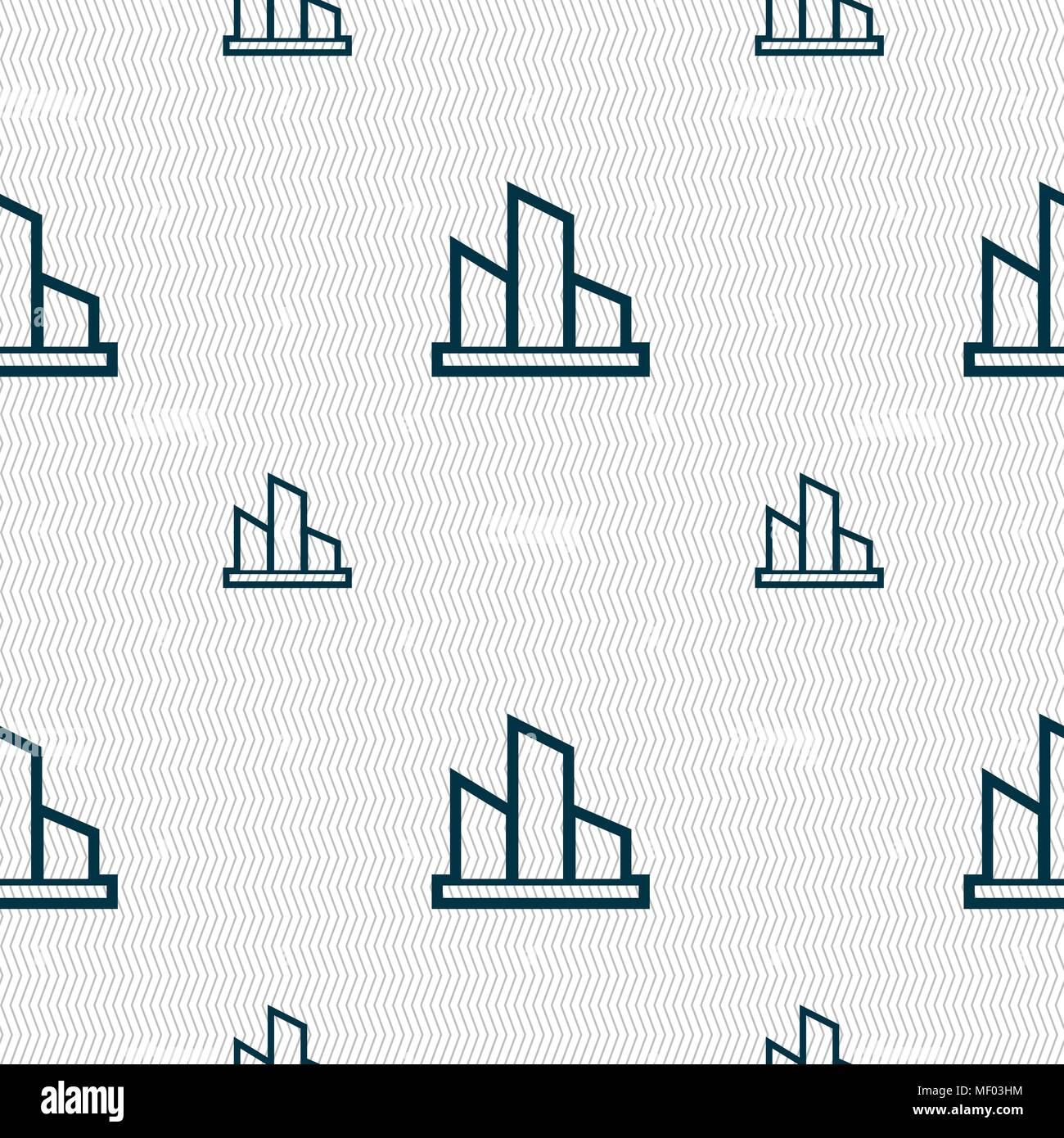 Diagram icon sign. Seamless pattern with geometric texture. Vector illustration Stock Vector