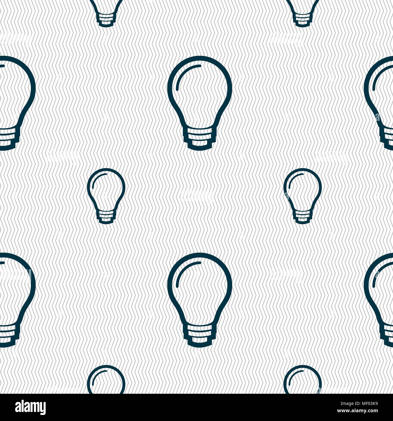 Light bulb icon sign. Seamless pattern with geometric texture. Vector ...