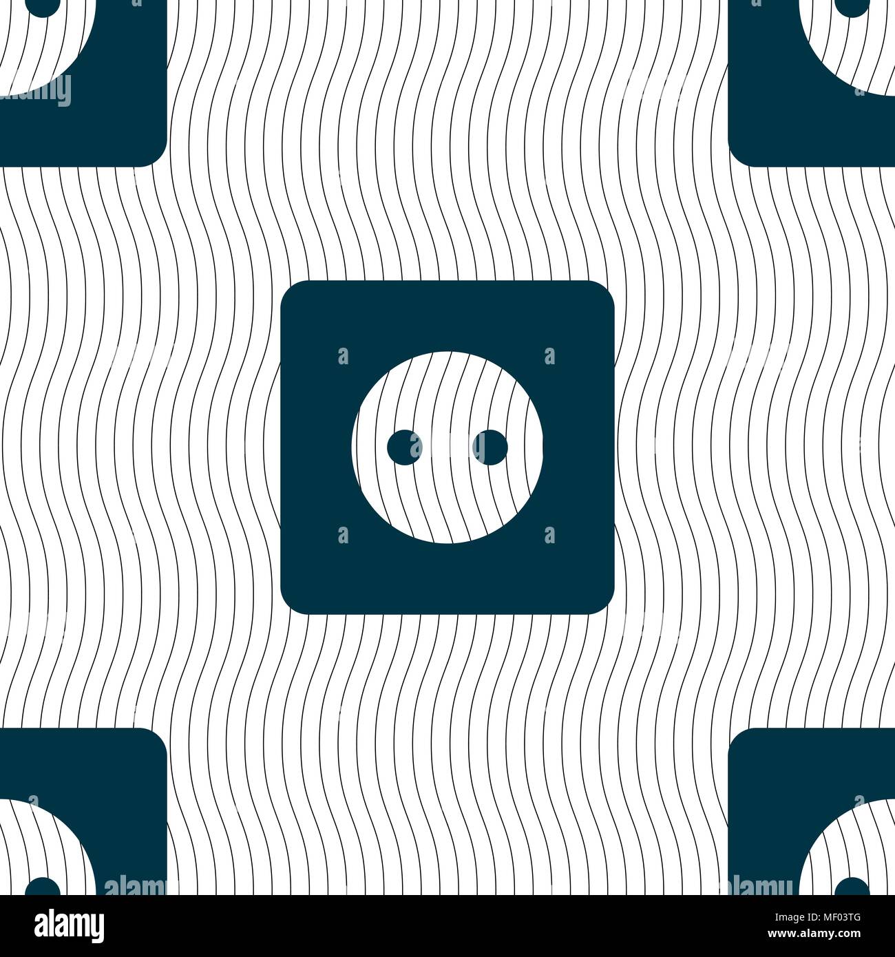 Electric plug, Power energy icon sign. Seamless pattern with geometric ...