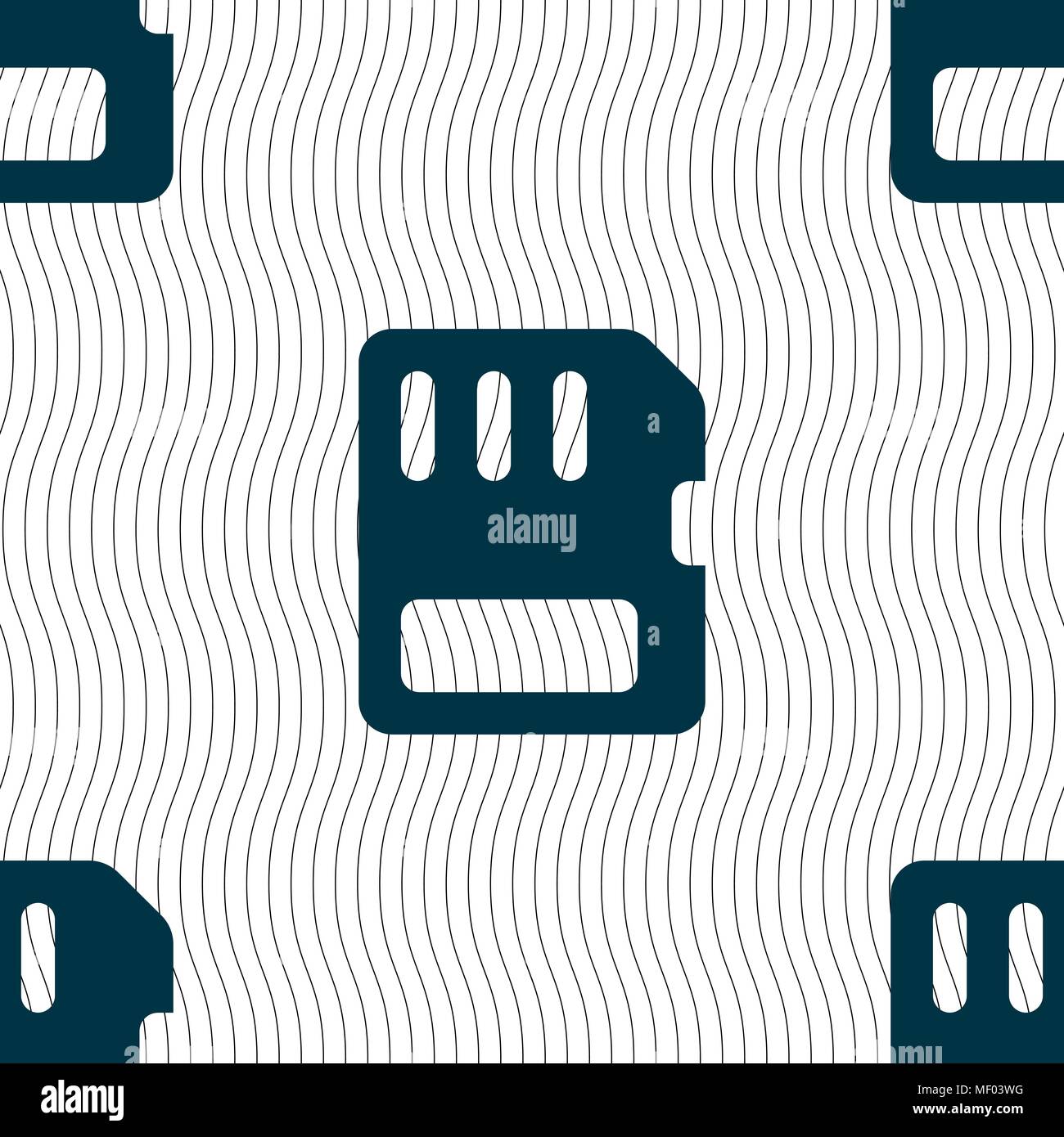 compact memory card icon sign. Seamless pattern with geometric texture. Vector illustration Stock Vector
