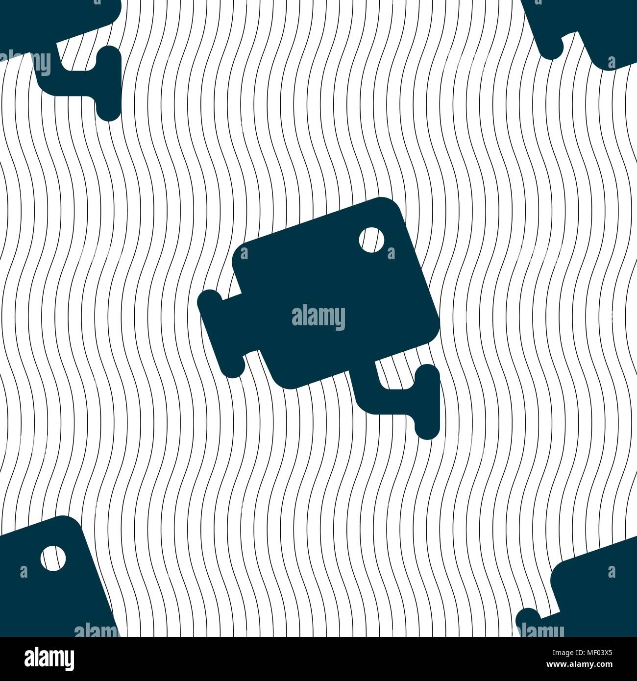 video camera icon sign. Seamless pattern with geometric texture. Vector illustration Stock Vector