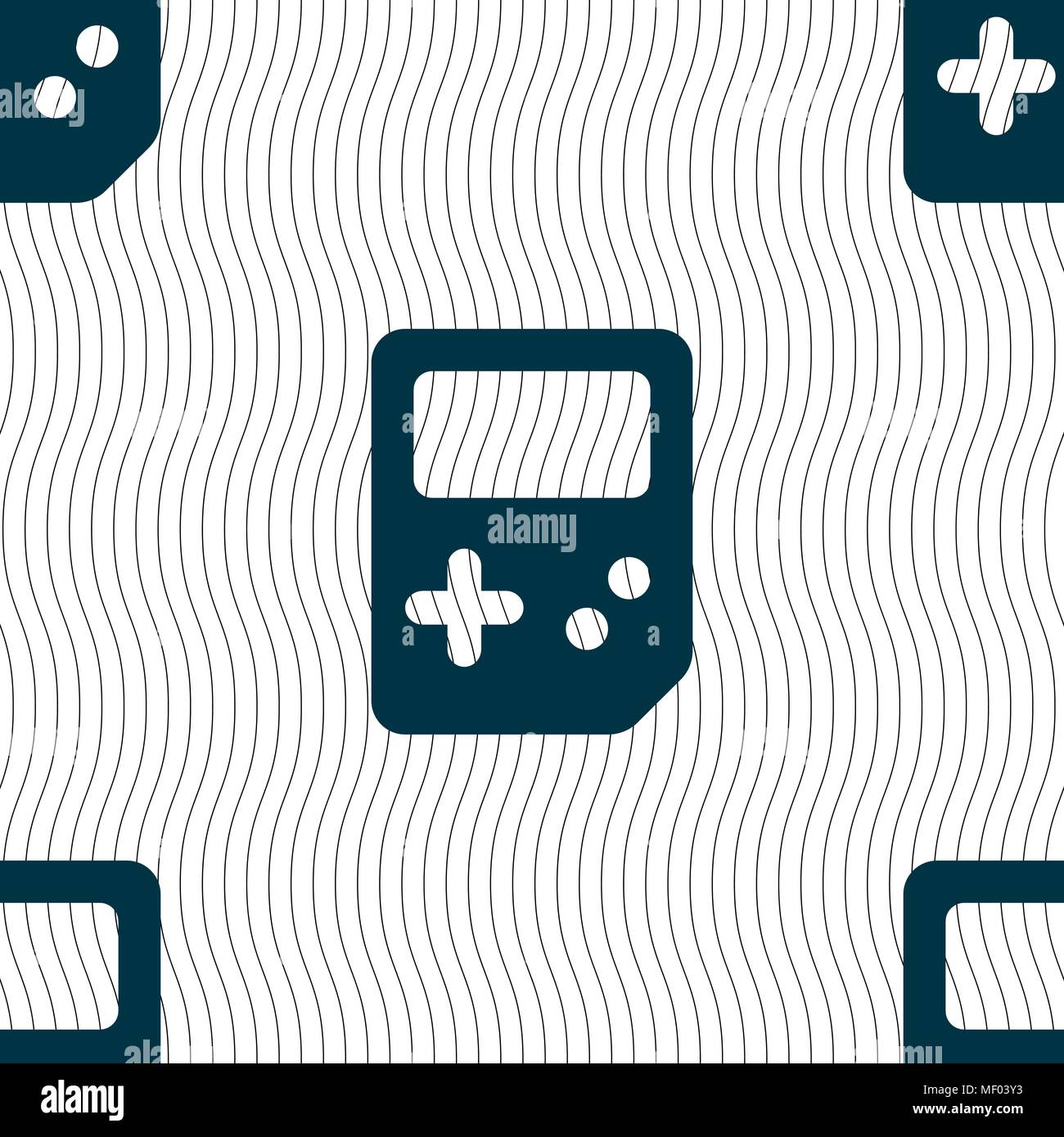 Tetris icon sign. Seamless pattern with geometric texture. Vector illustration Stock Vector