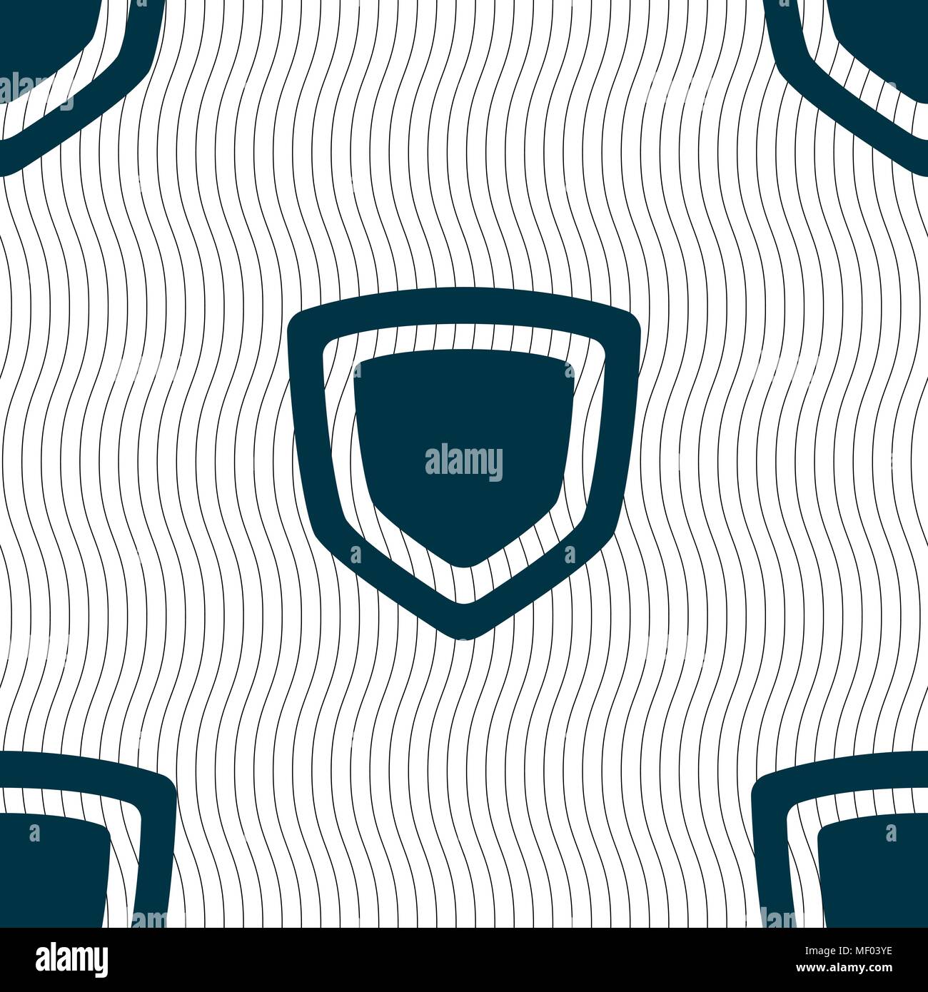 shield icon sign. Seamless pattern with geometric texture. Vector ...