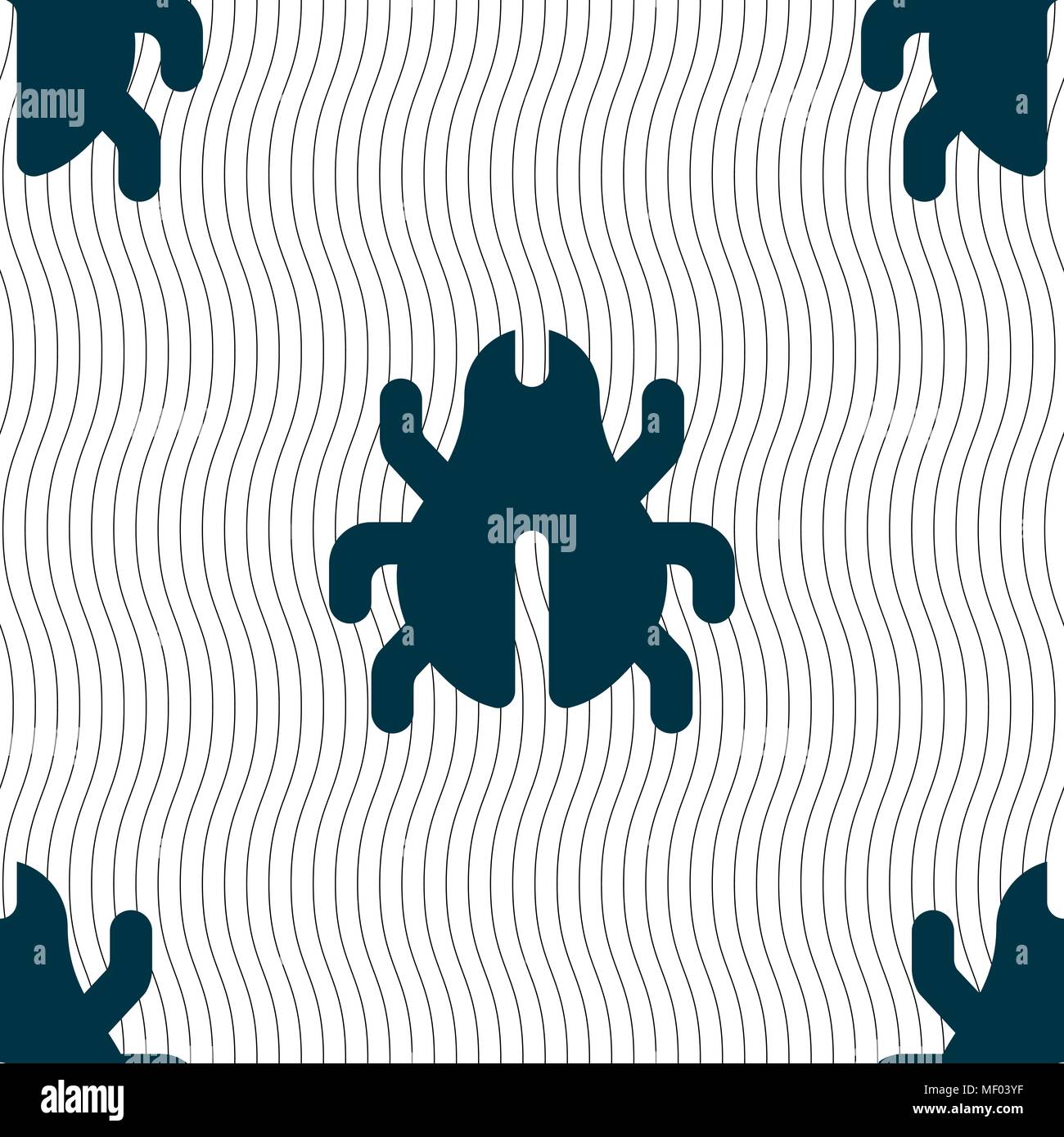 Software Bug, Virus, Disinfection, beetle icon sign. Seamless pattern with geometric texture. Vector illustration Stock Vector