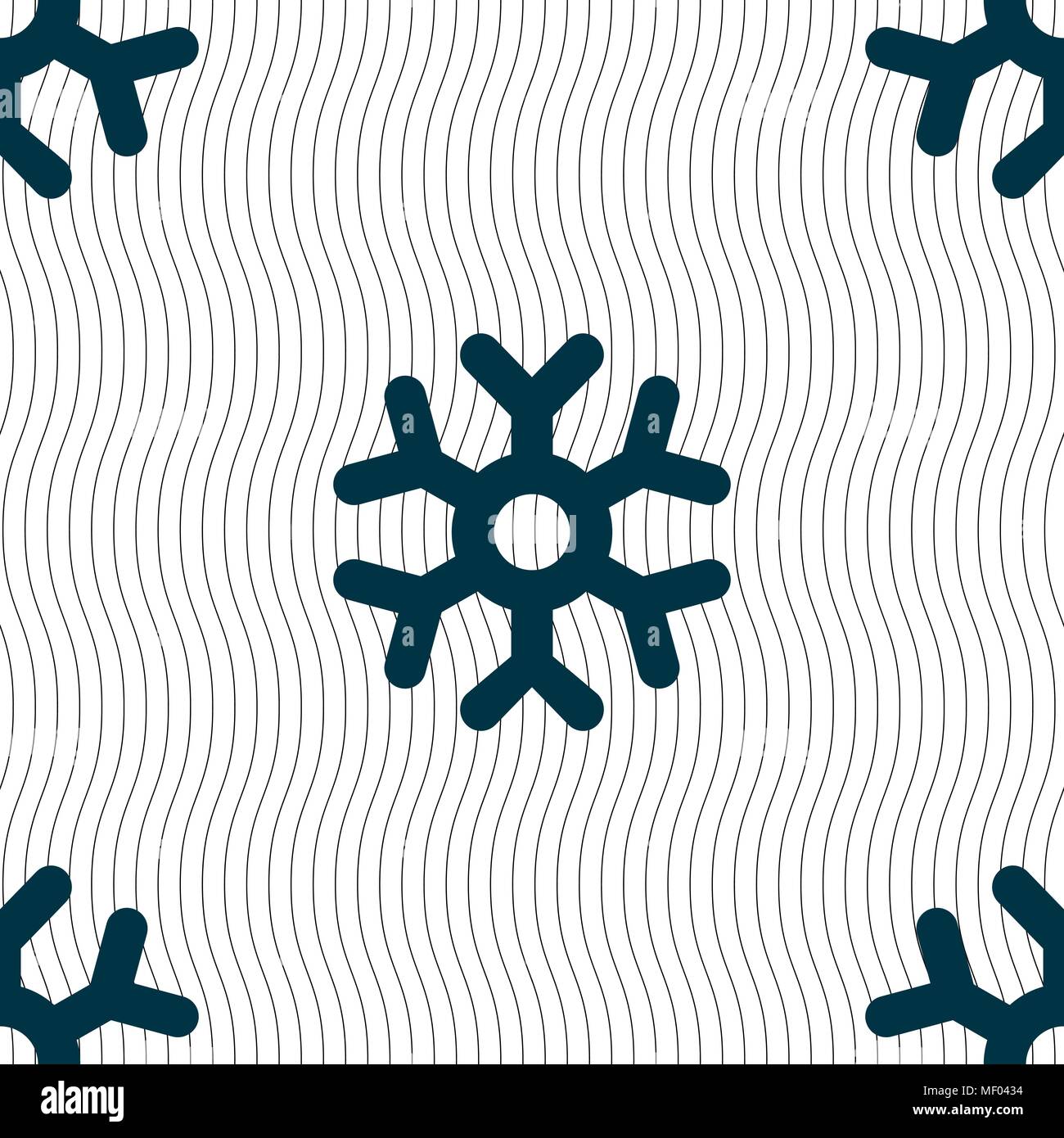 snowflake icon sign. Seamless pattern with geometric texture. Vector illustration Stock Vector
