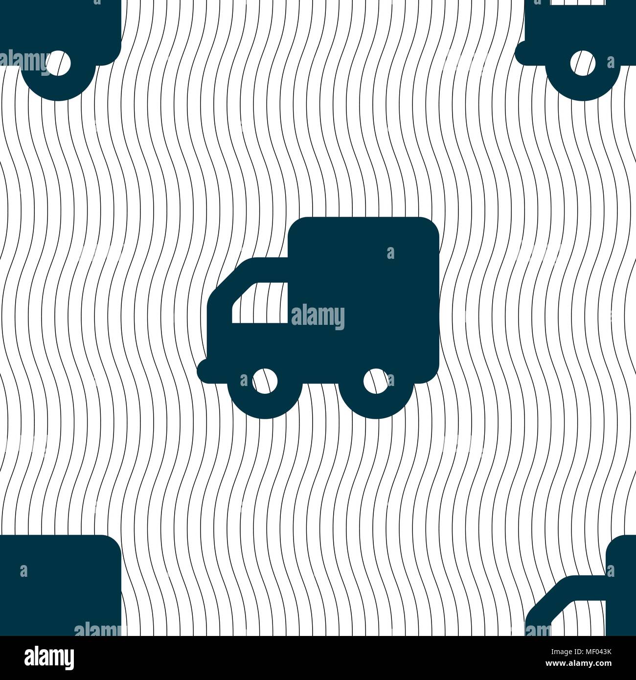 Delivery truck icon sign. Seamless pattern with geometric texture ...