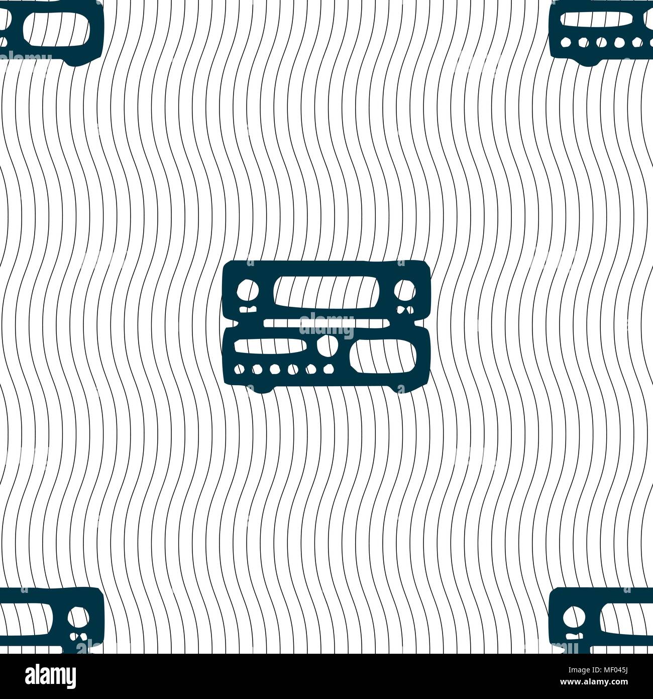 radio, receiver, amplifier icon sign. Seamless pattern with geometric texture. Vector illustration Stock Vector