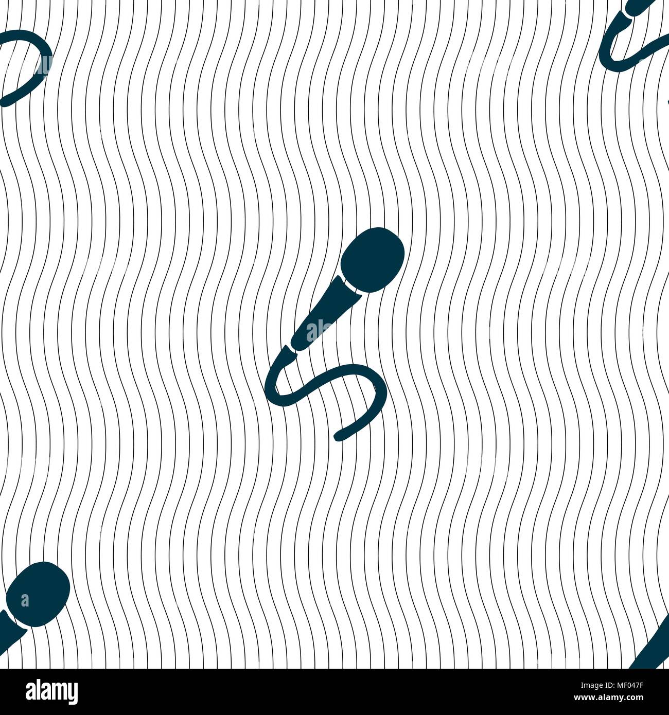 microphone icon sign. Seamless pattern with geometric texture. Vector ...
