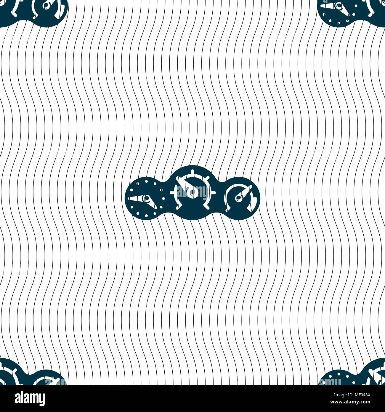 speed, speedometer icon sign. Seamless pattern with geometric texture ...