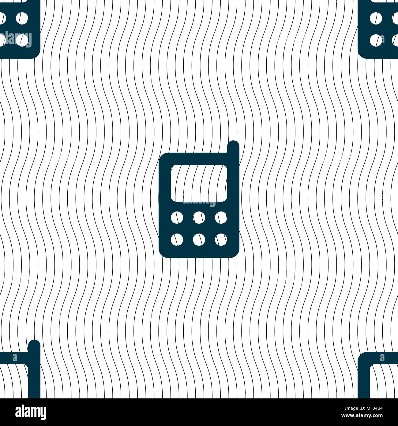 mobile phone icon sign. Seamless pattern with geometric texture. Vector ...