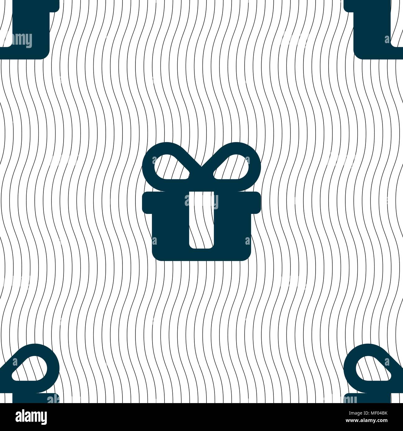 gift icon sign. Seamless pattern with geometric texture. Vector illustration Stock Vector