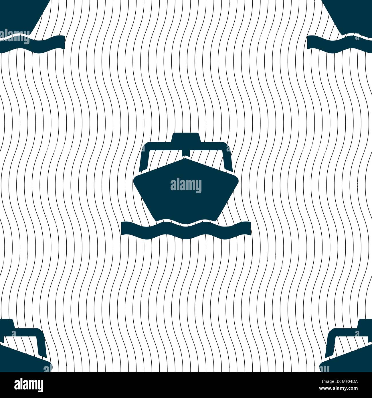 the boat icon sign. Seamless pattern with geometric texture. Vector ...