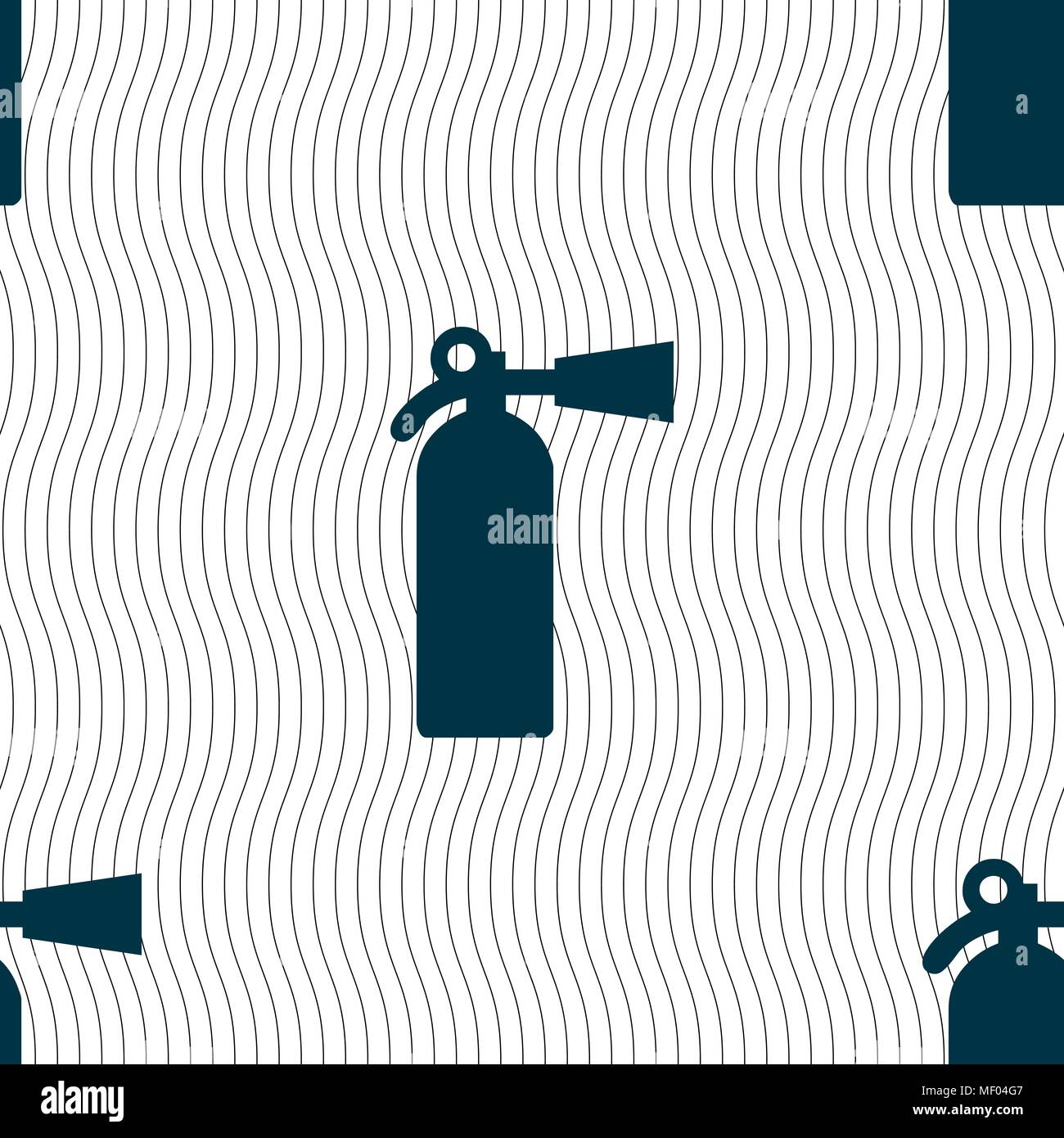 extinguisher icon sign. Seamless pattern with geometric texture. Vector illustration Stock Vector