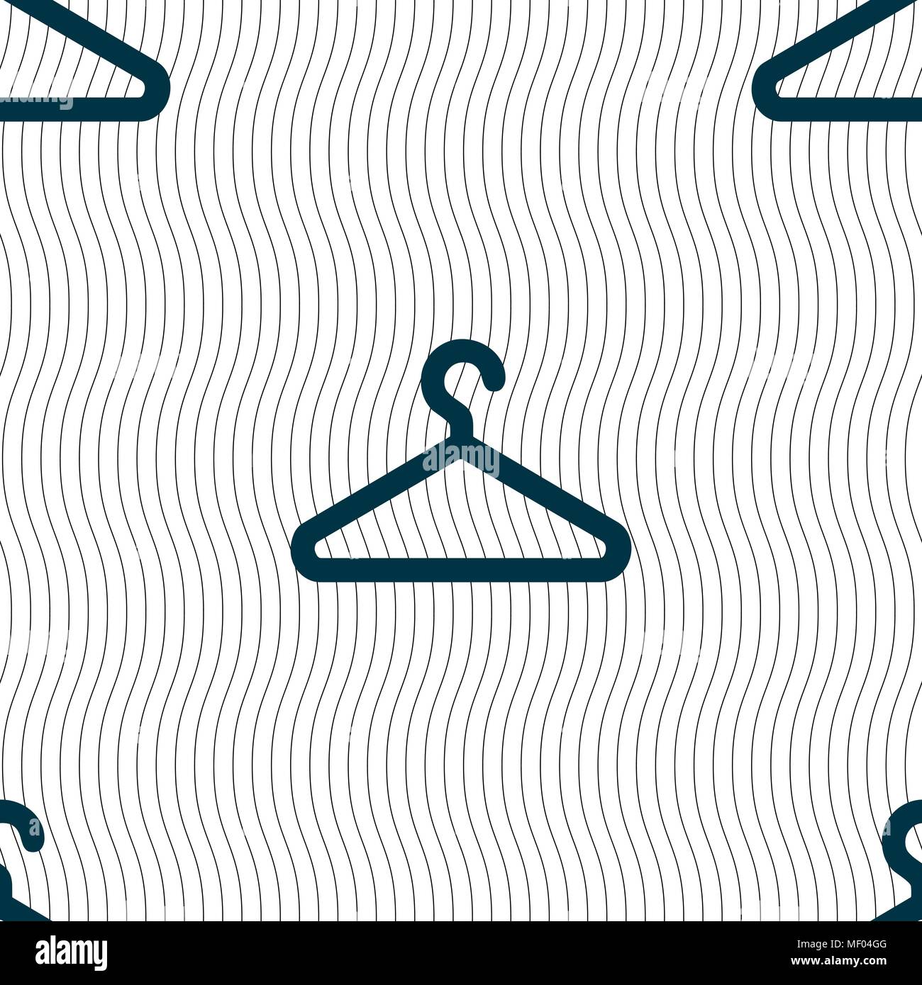 clothes hanger icon sign. Seamless pattern with geometric texture. Vector illustration Stock Vector