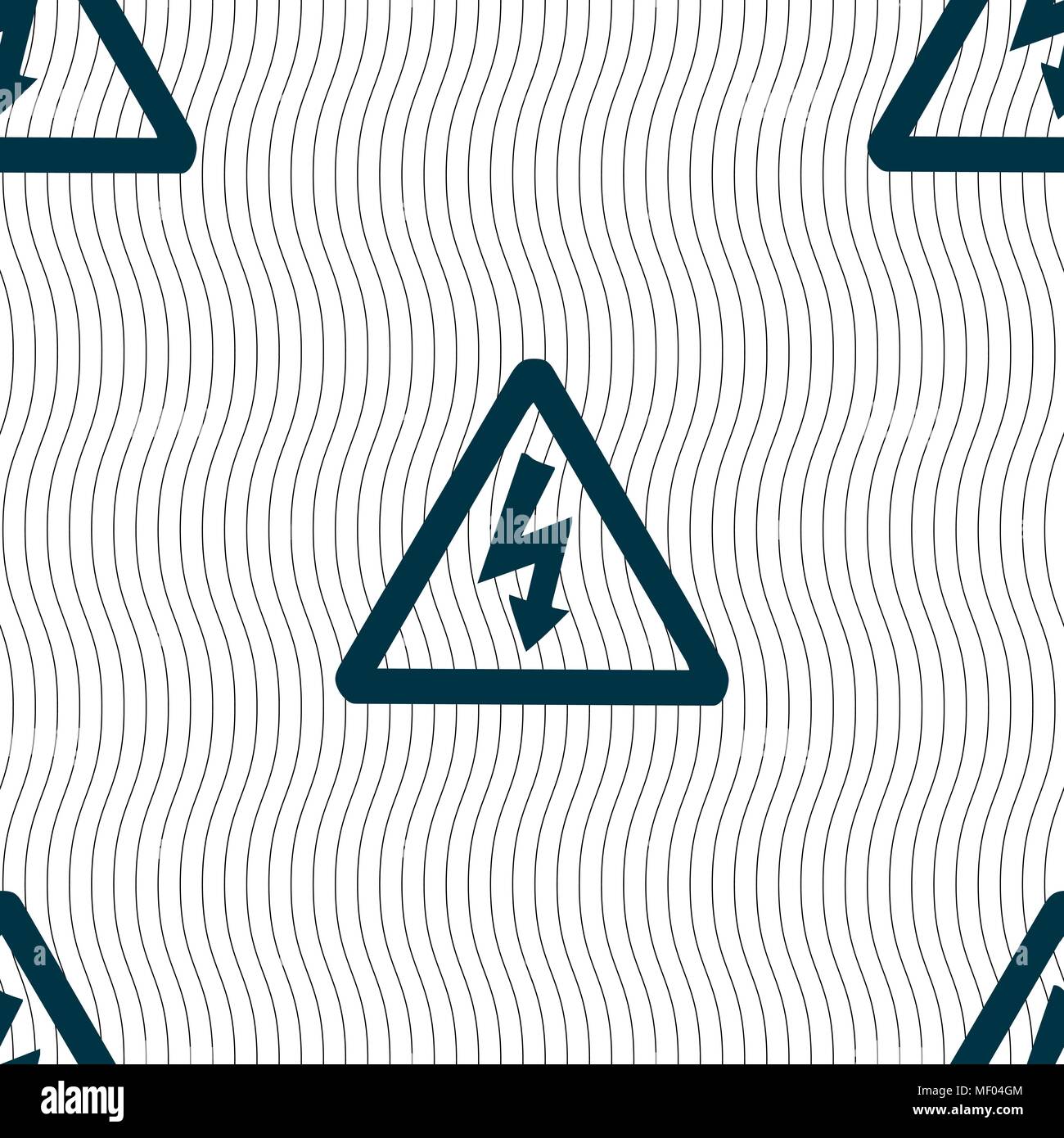 voltage icon sign. Seamless pattern with geometric texture. Vector illustration Stock Vector