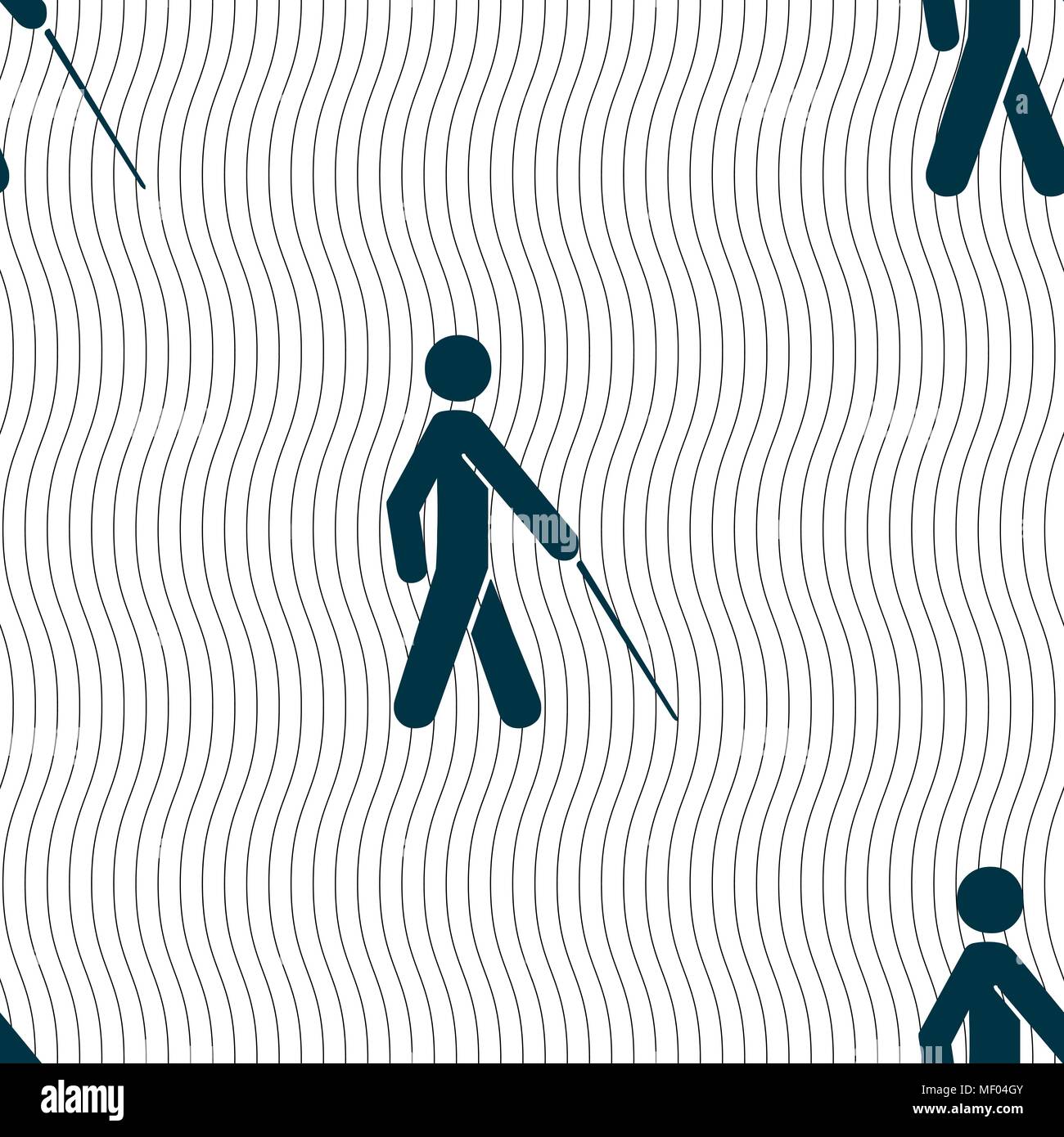 blind icon sign. Seamless pattern with geometric texture. Vector illustration Stock Vector