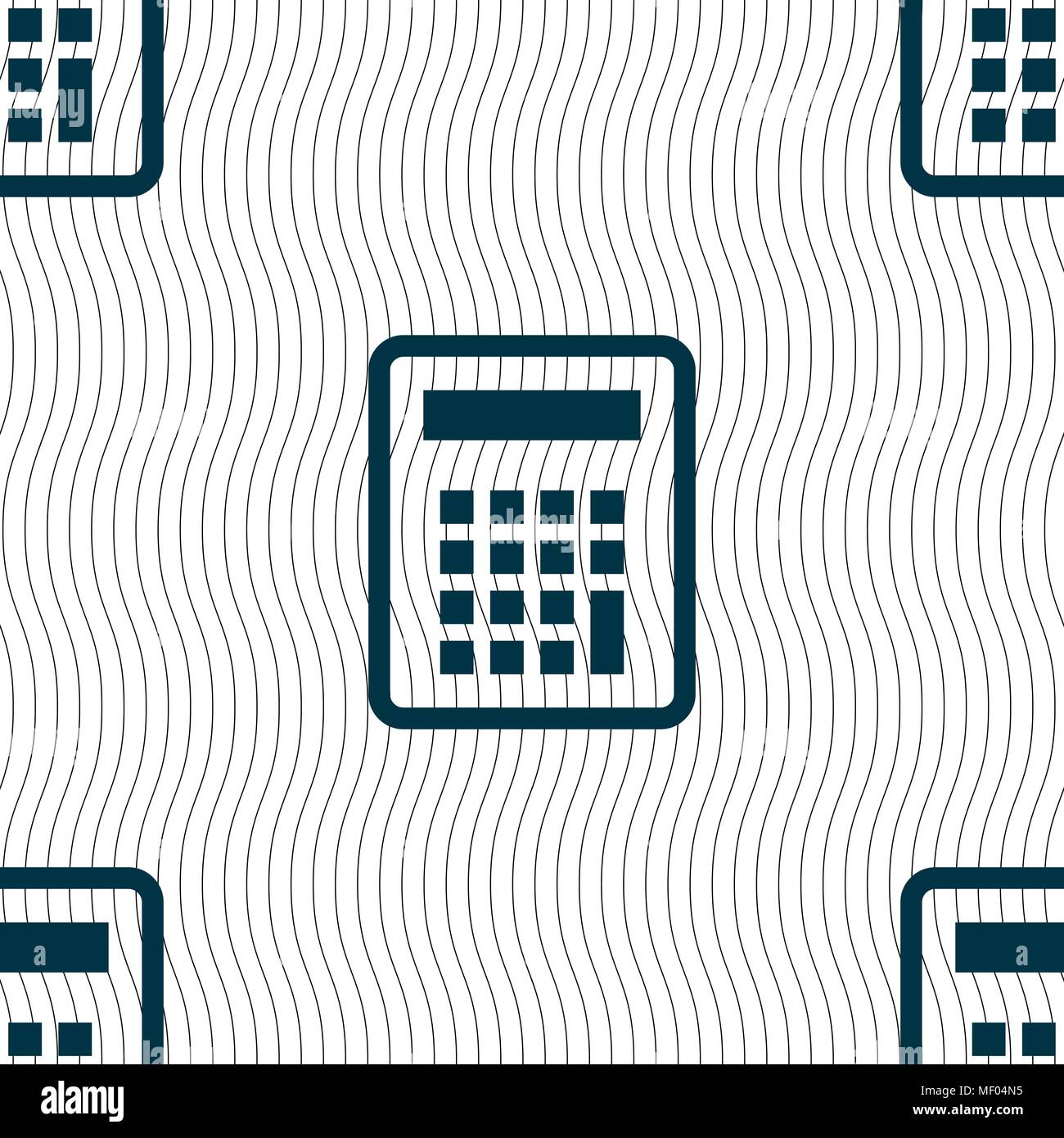 Calculator icon sign. Seamless pattern with geometric texture. Vector ...