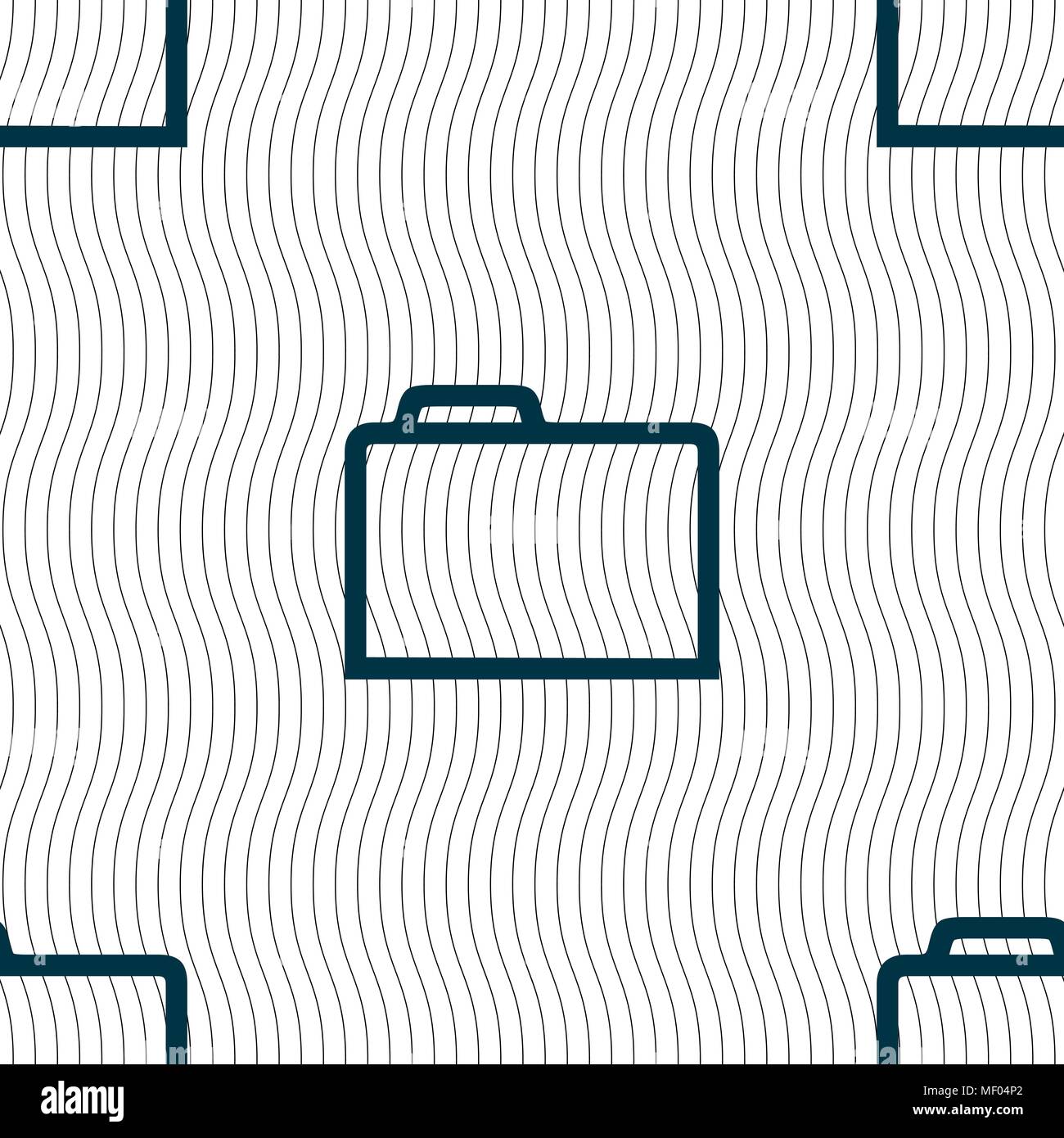 Folder icon sign. Seamless pattern with geometric texture. Vector ...