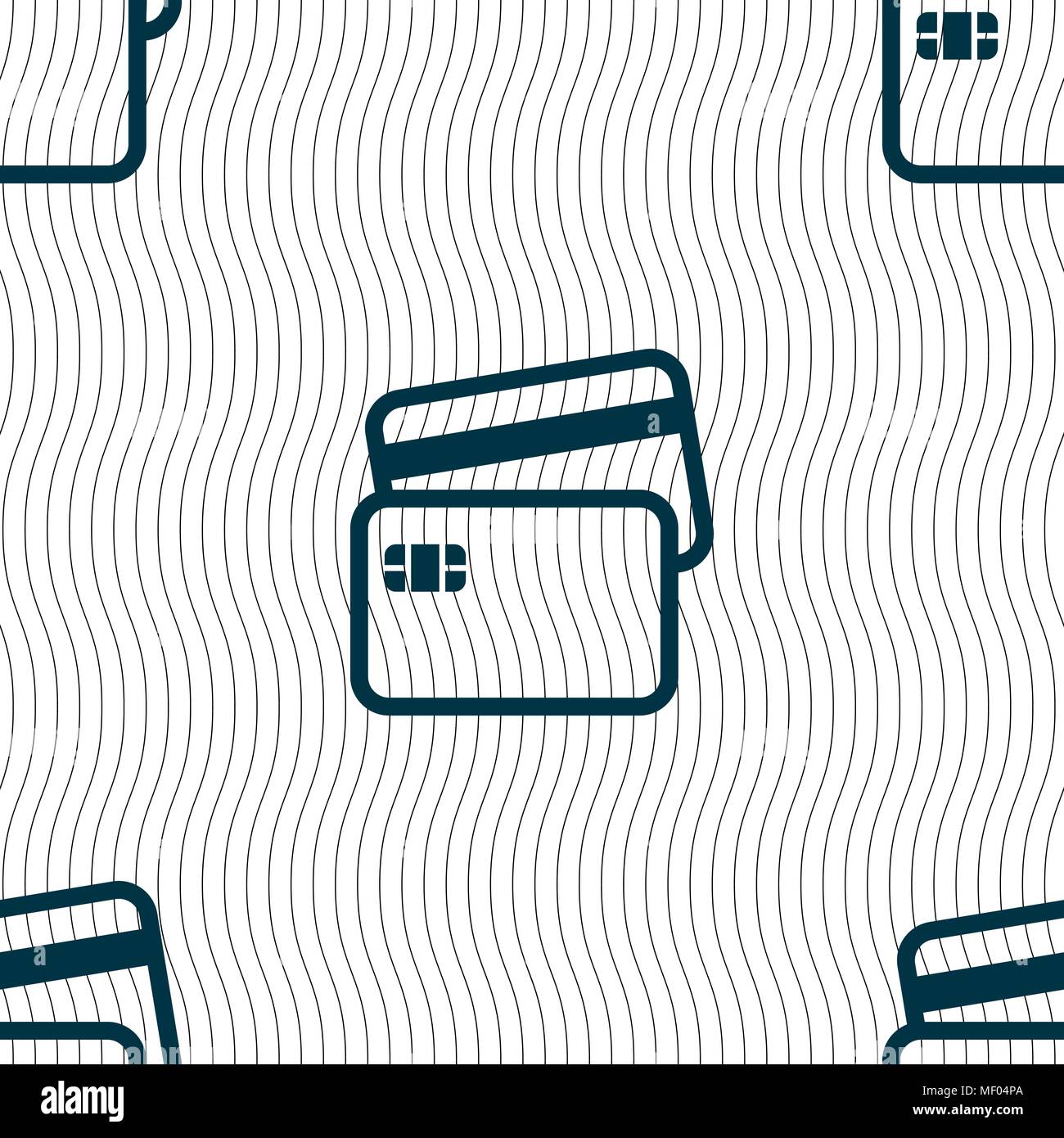 Credit card icon sign. Seamless pattern with geometric texture. Vector ...