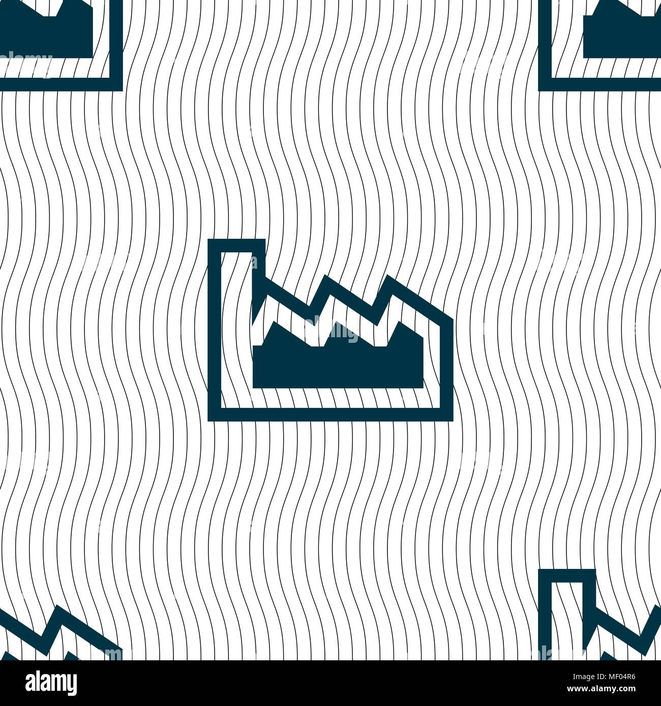 Chart icon sign. Seamless pattern with geometric texture. Vector illustration Stock Vector