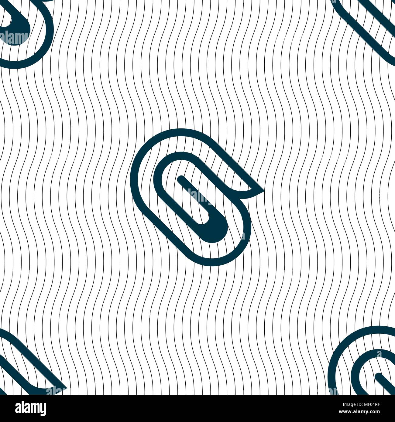 paper clip icon sign. Seamless pattern with geometric texture. Vector ...