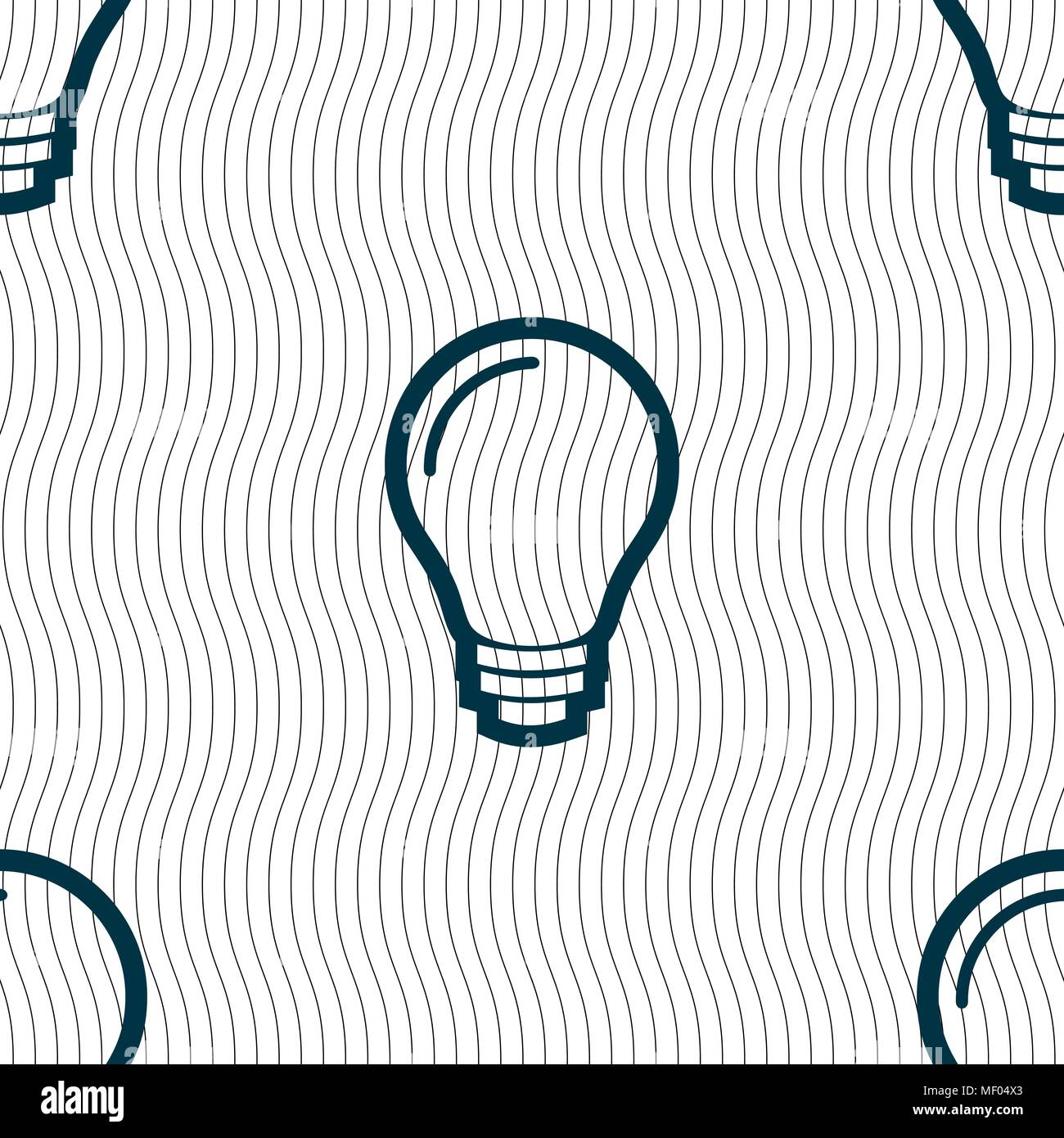 Light bulb icon sign. Seamless pattern with geometric texture. Vector ...