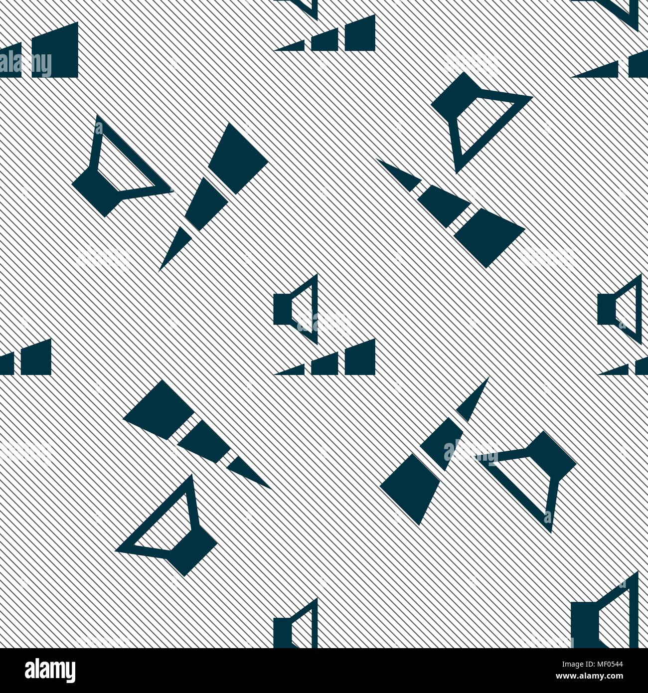 volume, sound icon sign. Seamless pattern with geometric texture ...