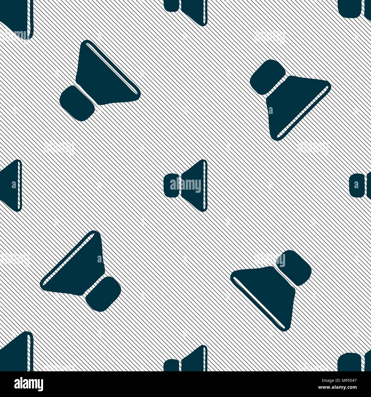 volume, sound icon sign. Seamless pattern with geometric texture ...