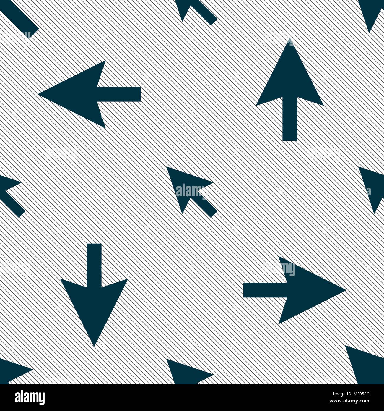 arrow cursor, computer mouse icon sign. Seamless pattern with geometric texture. Vector illustration Stock Vector