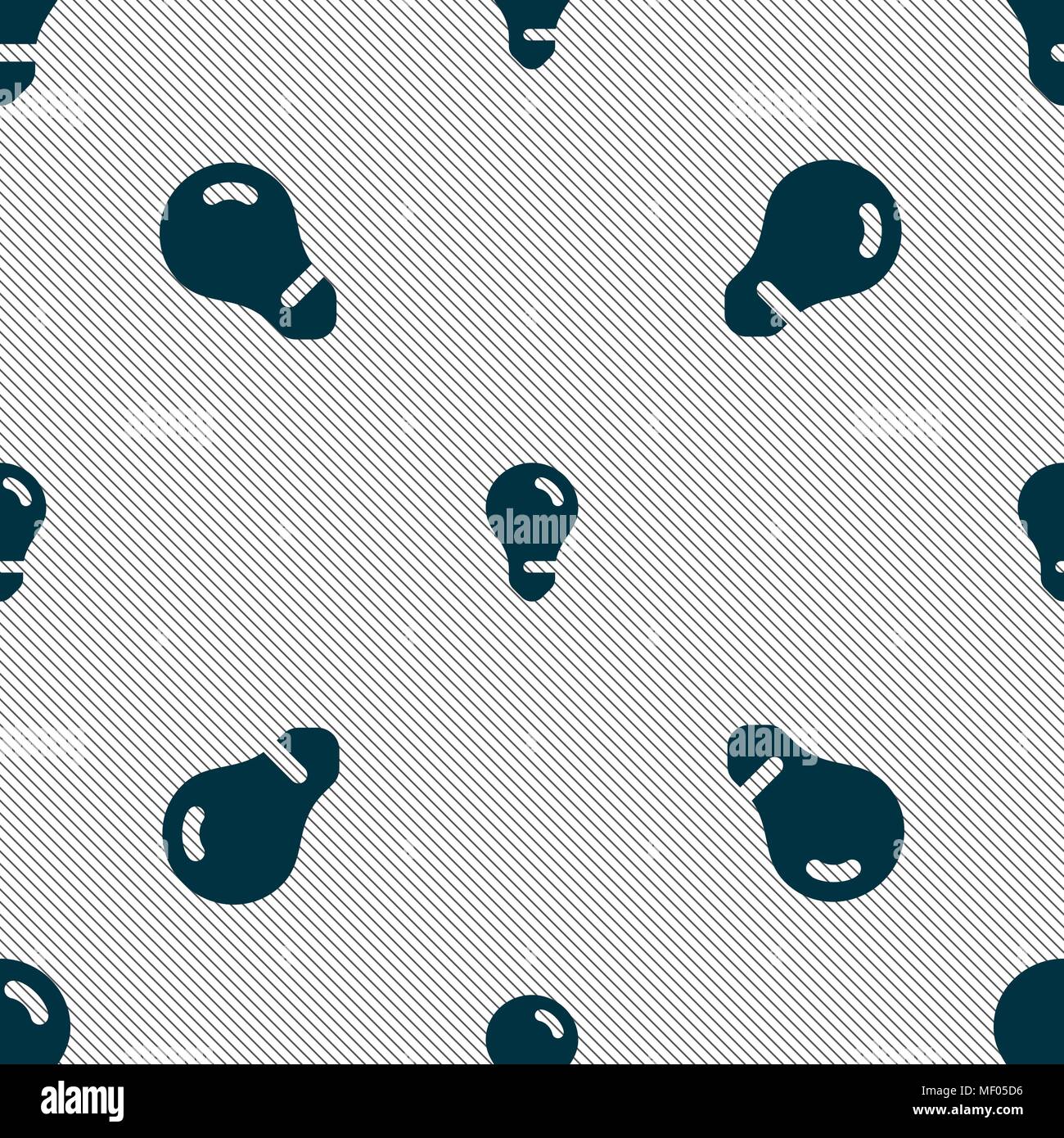 light bulb, idea icon sign. Seamless pattern with geometric texture ...