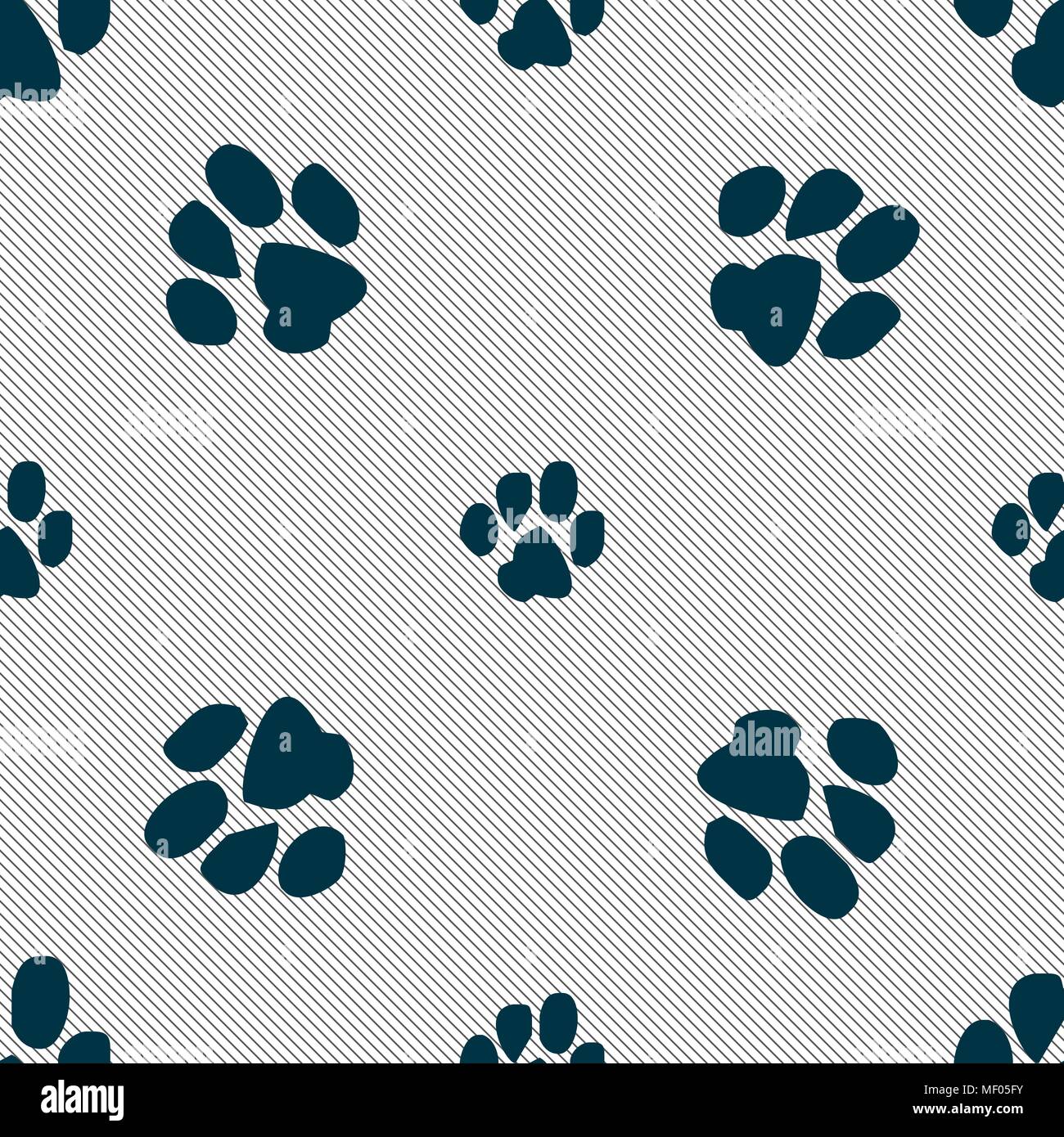 trace dogs icon sign. Seamless pattern with geometric texture. Vector illustration Stock Vector