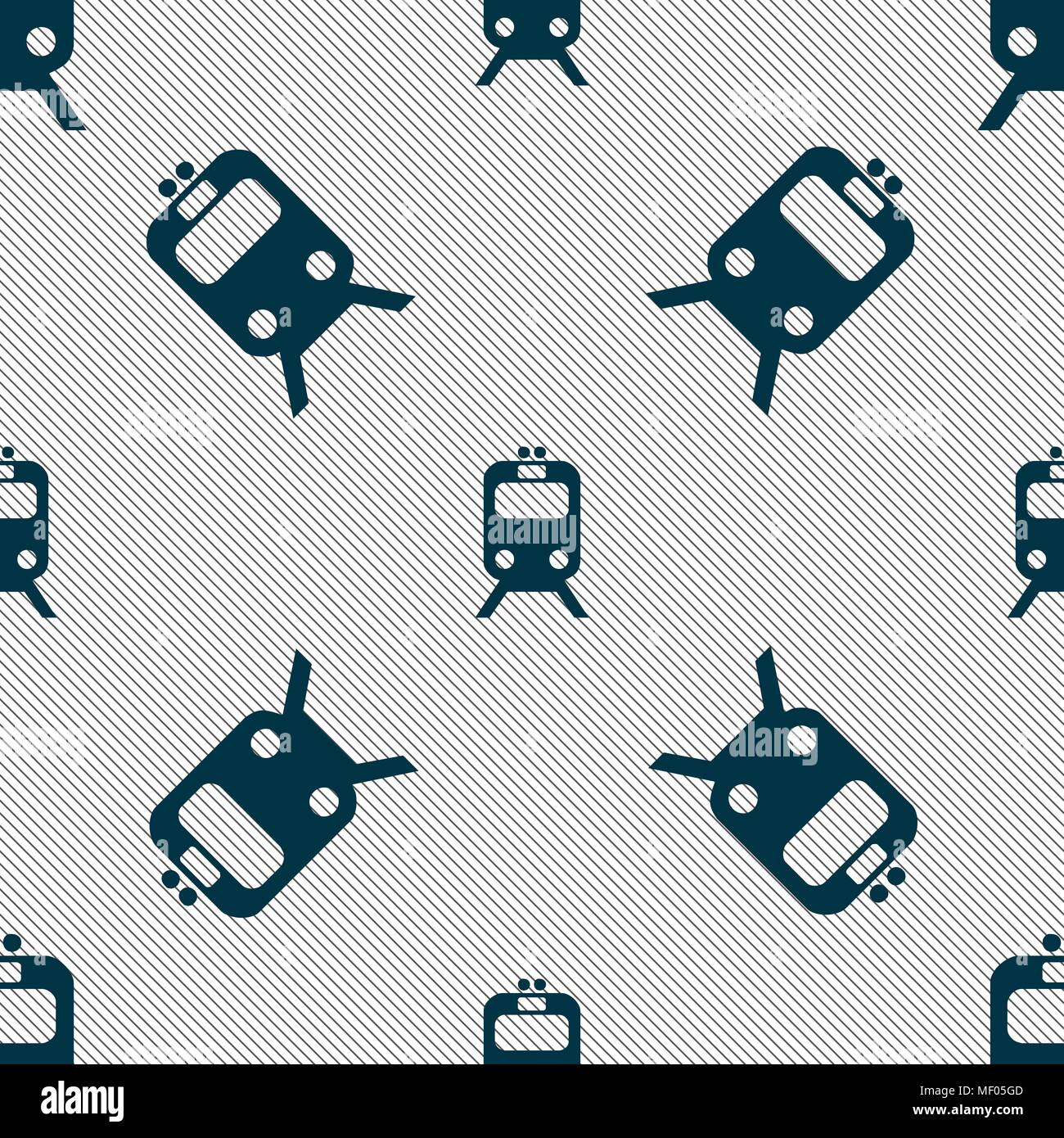 train icon sign. Seamless pattern with geometric texture. Vector ...