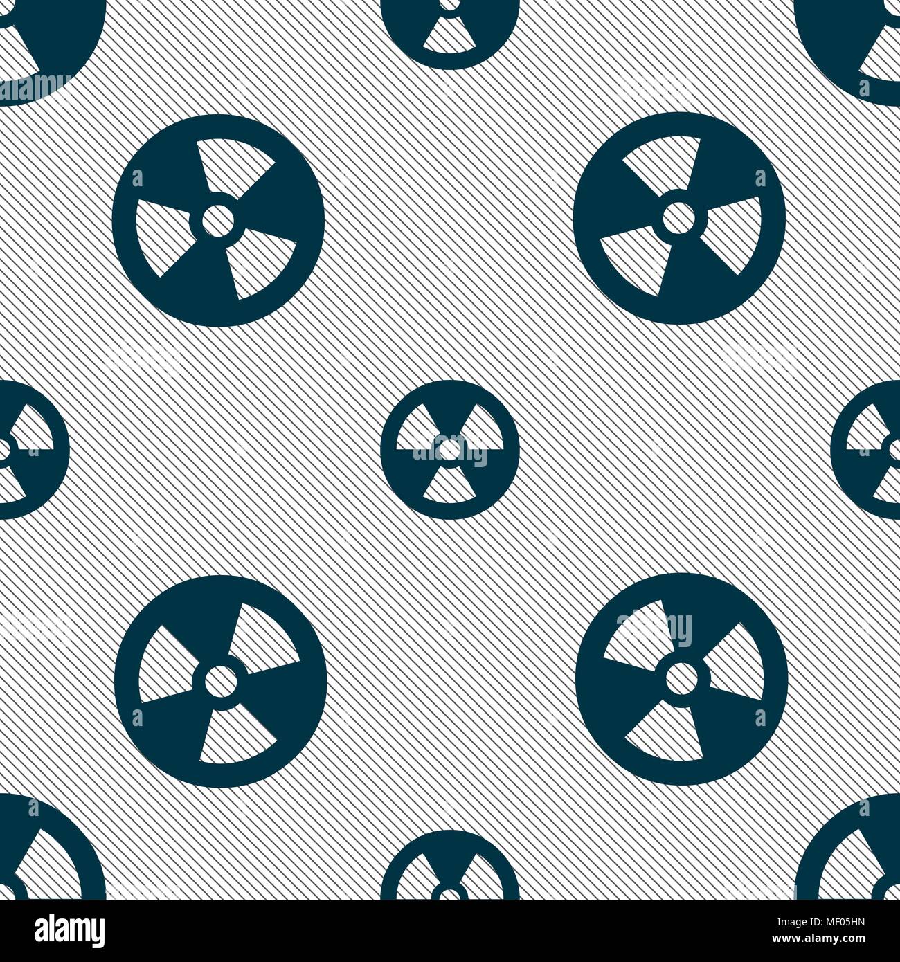 radiation icon sign. Seamless pattern with geometric texture. Vector illustration Stock Vector