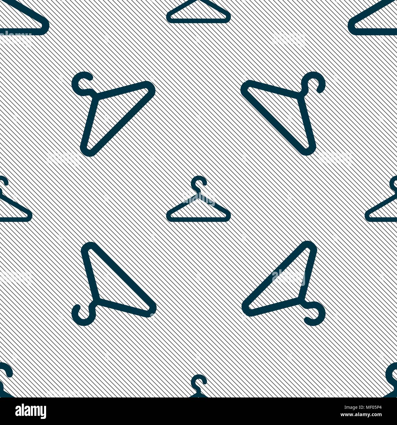clothes hanger icon sign. Seamless pattern with geometric texture. Vector illustration Stock Vector