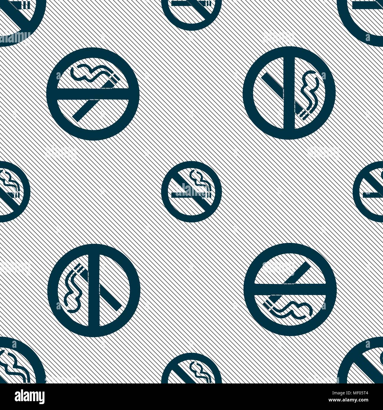 no smoking icon sign. Seamless pattern with geometric texture. Vector illustration Stock Vector