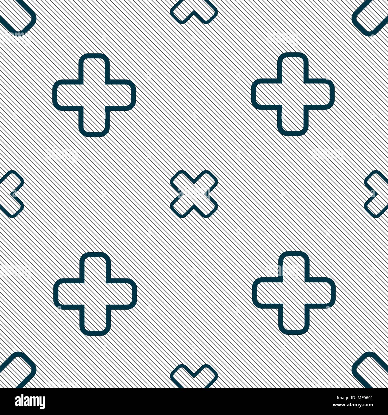 Cancel icon sign. Seamless pattern with geometric texture. Vector illustration Stock Vector