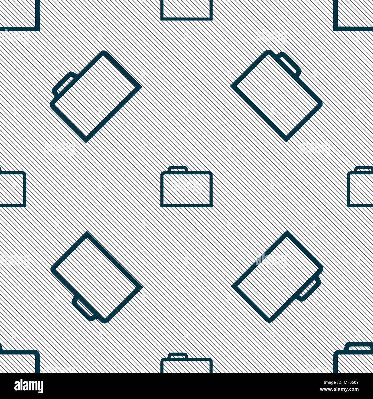 Folder icon sign. Seamless pattern with geometric texture. Vector ...