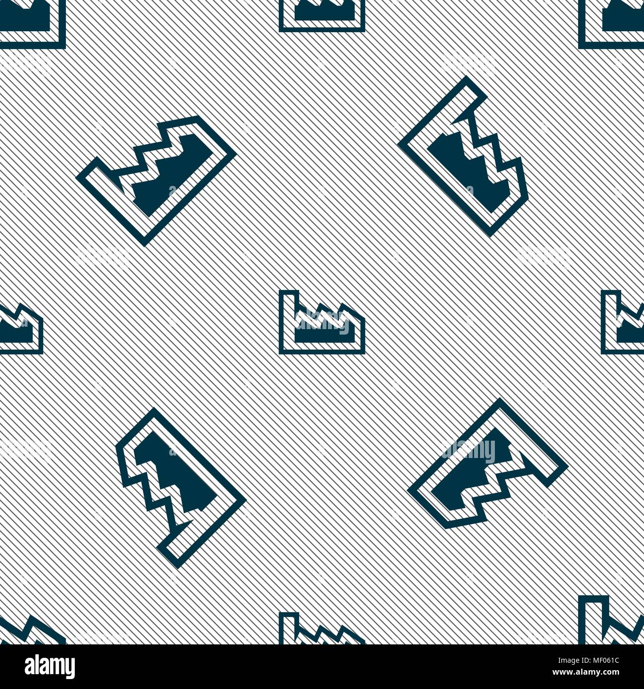 Chart icon sign. Seamless pattern with geometric texture. Vector illustration Stock Vector
