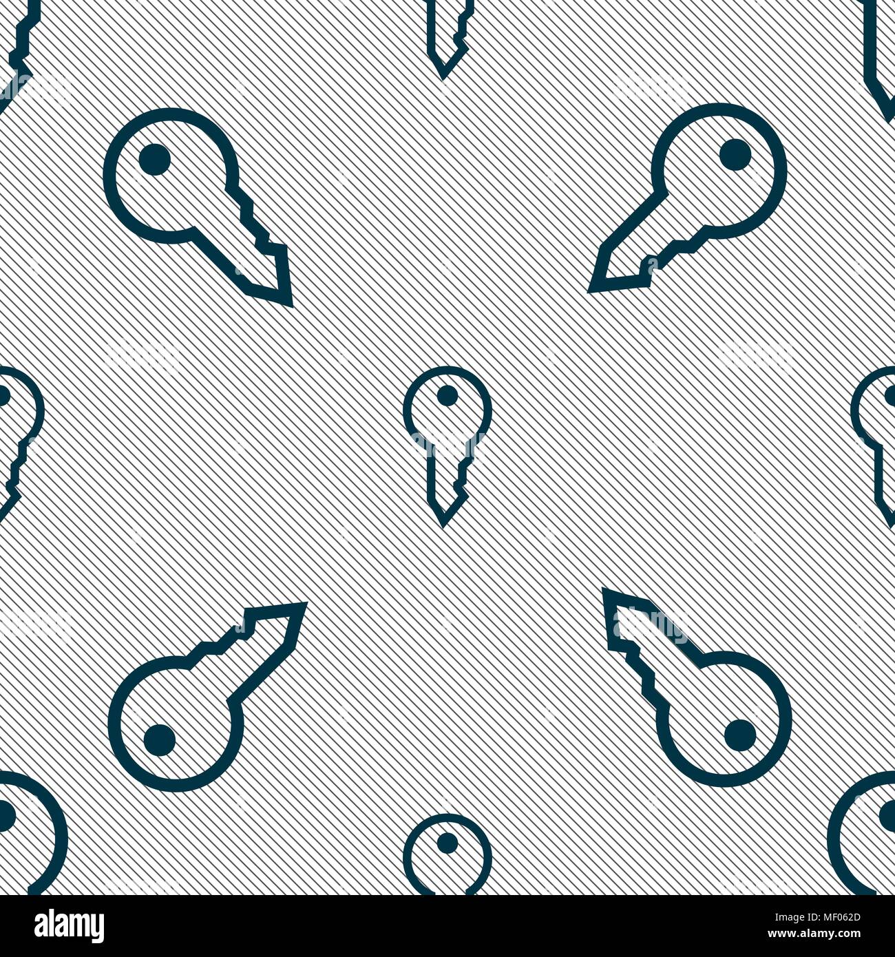 Key icon sign. Seamless pattern with geometric texture. Vector illustration Stock Vector