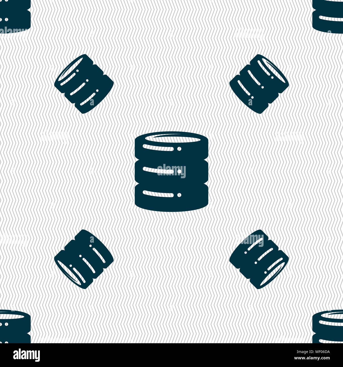hard drive date base icon sign. Seamless pattern with geometric texture. Vector illustration Stock Vector