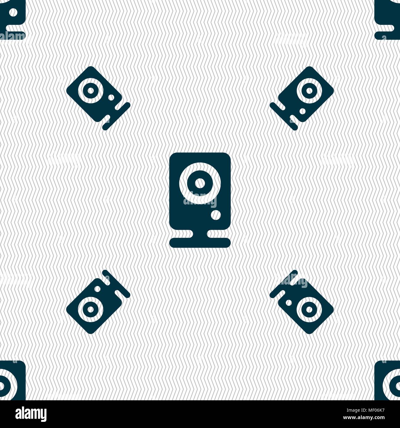Web cam icon sign. Seamless pattern with geometric texture. Vector illustration Stock Vector