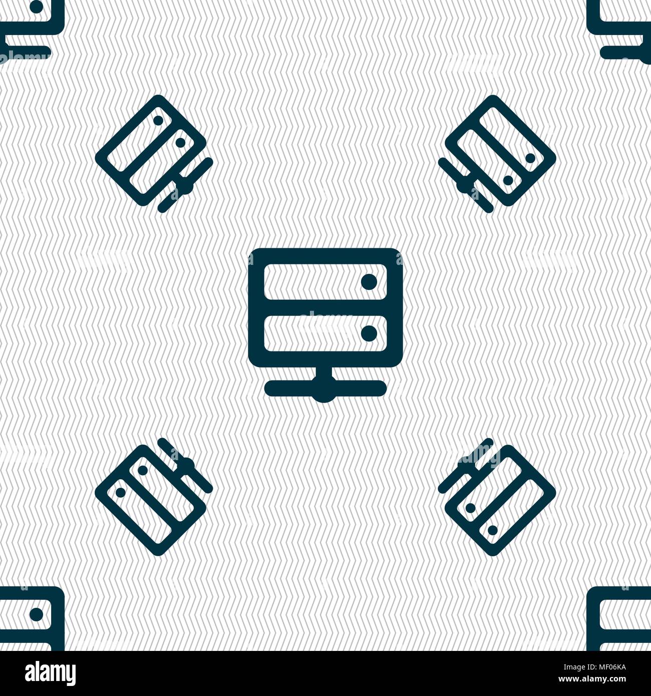 Server icon sign. Seamless pattern with geometric texture. Vector illustration Stock Vector