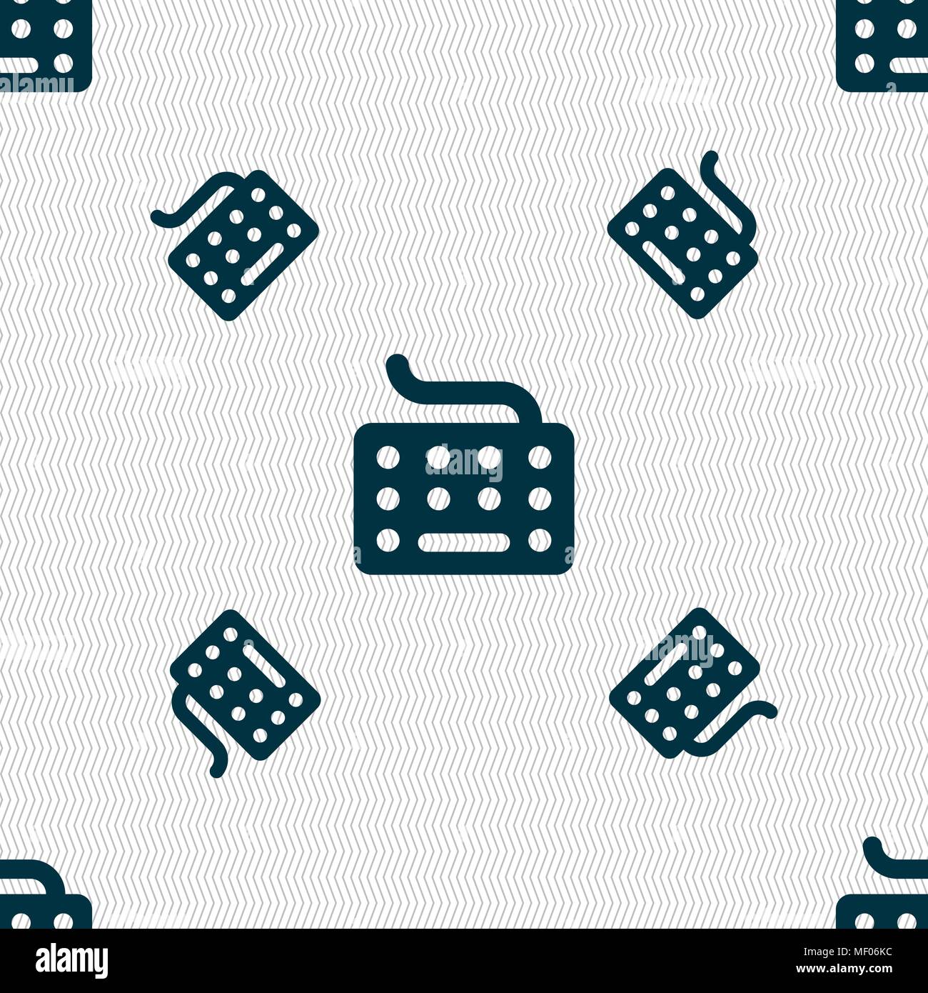 keyboard icon sign. Seamless pattern with geometric texture. Vector illustration Stock Vector