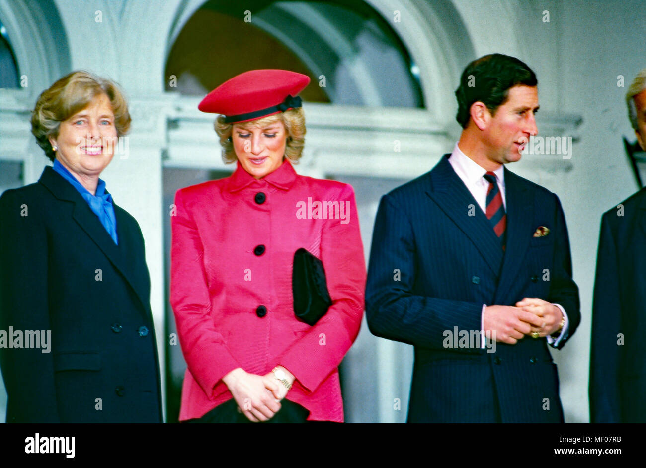 Prinz Charles und Prinzessin Diana zu Besuch in Deutschland, hier mit Marianne von Weizsäcker, 1987. Prince and Princess of Wales visiting Germany, here with Marianne von Weizsaecker, 1987. Stock Photo